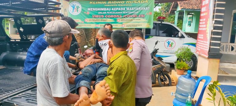 Diduga Out Of Countrol, Pengendara Jalan Raya Kedondong Alami Pendarahan Kepala