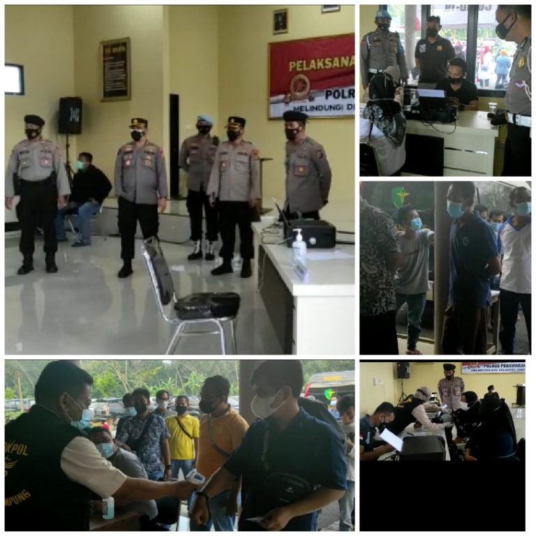 Peringati HUT Bhayangkara Ke-75, Polres Pesawaran Gelar Vaksin Massal