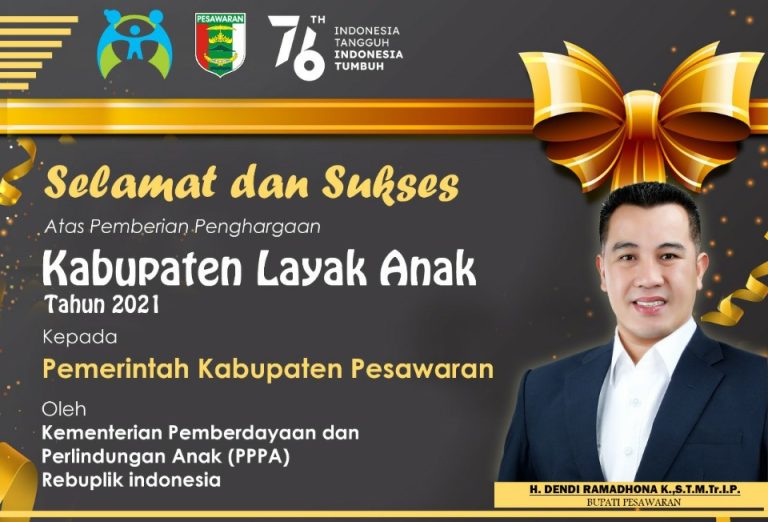 Pemkab Pesawaran Raih Penghargaan KLA 2021 Tingkat Madya Dari Pemerintah Pusat