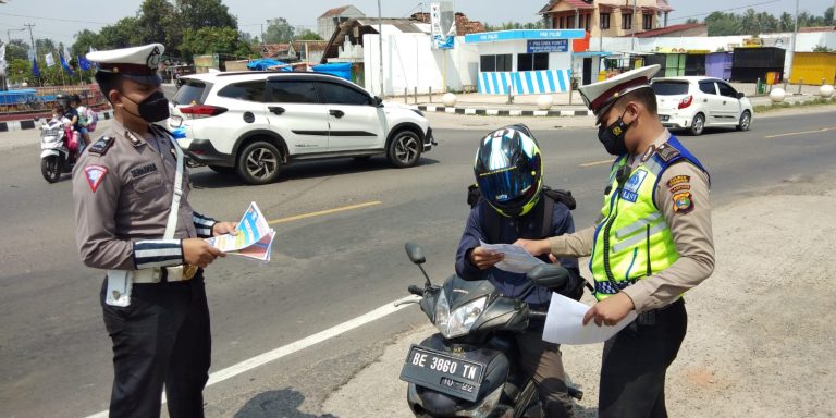 Satlantas Polres Pesawaran Gelar Giat Preemtif Ops Patuh Krakatau 2021