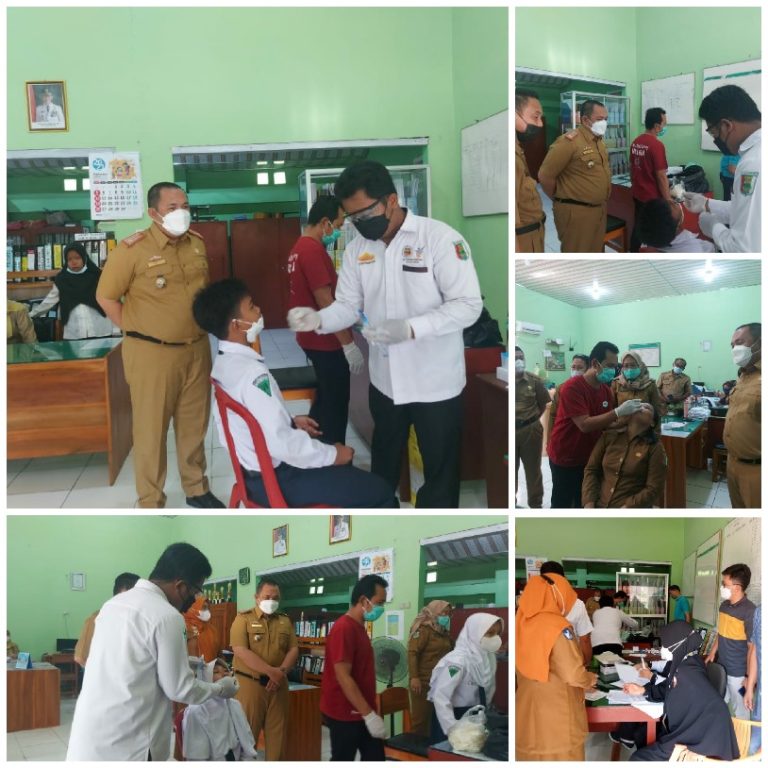 Pastikan PTM Berjalan Lancar, Kadisdik Pesawaran Lakukan Rapid Antigen