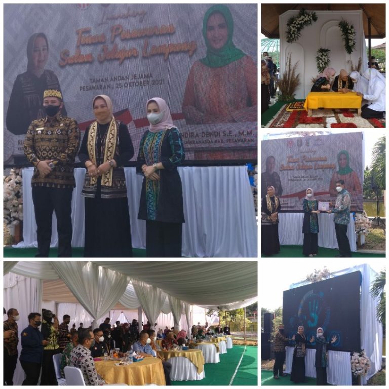 Ketua Dekranasda Launching Tenun Pesawaran Sulam Jelujur, Bupati Dendi Bangga