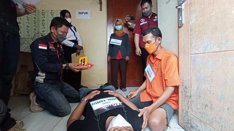 Pasal 340, Polres Pesawaran Lakukan Rekontruksi