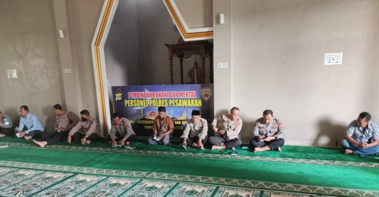 Tingkatkan Keimanan, Polres Pesawaran Lakukan Pembinaan Rohani