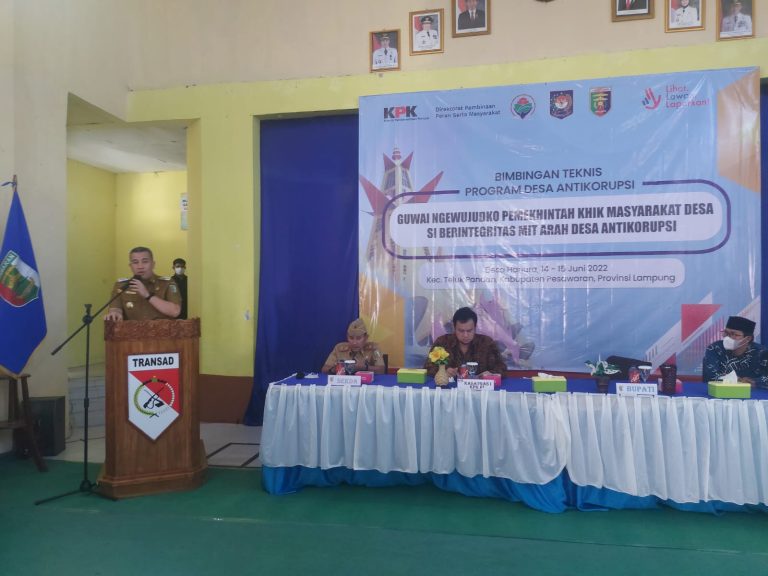 KPK RI Gelar Bimtek Anti Korupsi, Bupati Pesawaran Sampaikan Apresiasi