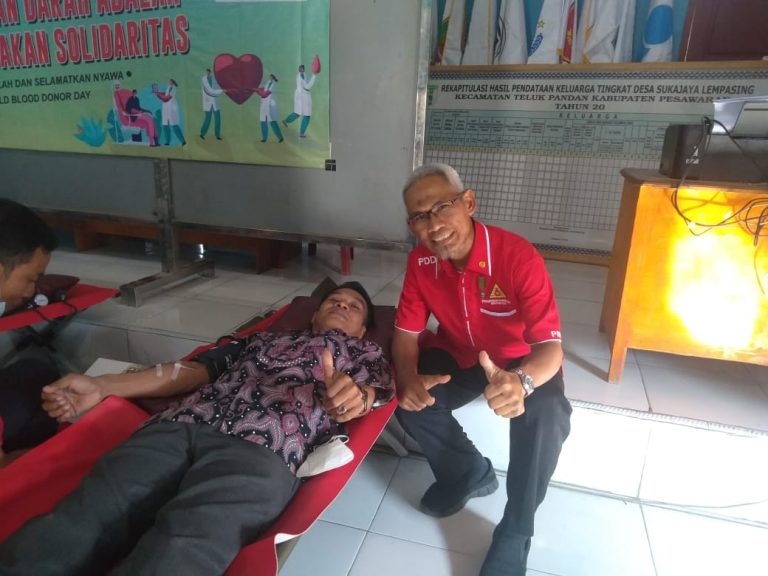 PDDI Lampung Bersama Masyarakat Desa Sukajaya Lempasing Gelar Donor Darah