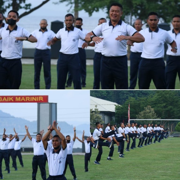 Jaga Stamina, Kolonel Mar Harry Indarto Ajak Prajurit Marinir Wilayah Lampung Olahraga