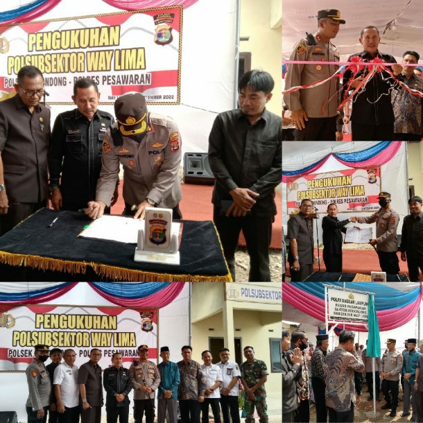 AKBP Pratomo Widodo Kukuhkan Polsubsektor Kecamatan Way Lima, Bupati: Wujudkan Kamtibmas Stabil