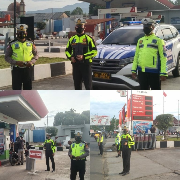 Satlantas Gelar Monitoring Pasca kenaikan BBM di SPBU Kurungan Nyawa