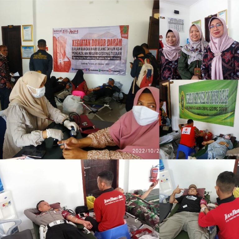 HUT Pengadilan Negeri Gedongtataan Gelar Donoh Darah dan Bakti Sosial