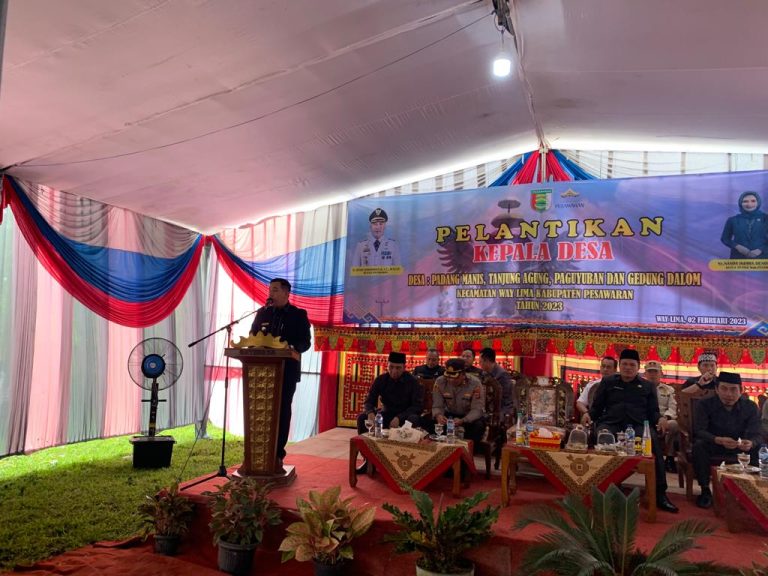 Bupati Pesawaran Lantik Kades Terpilih  Di Tiga Kecamatan