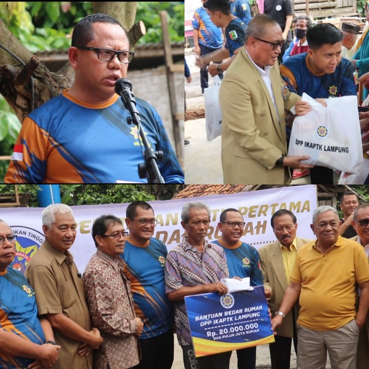 IKAPTK Lampung Giat Baksos Bagikan Sembako Dan Bedah Rumah