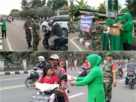 Berbagi Keberkahan, Koramil 421-02/GDT Bagikan Ratusan Paket Takjil Gratis