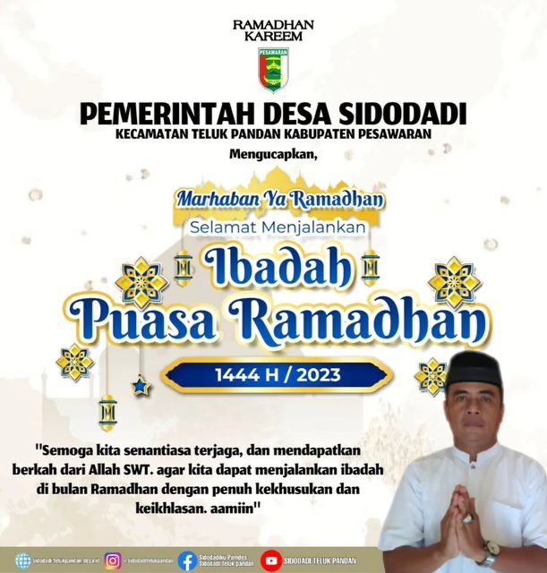 Kades Sidodadi Tunggal Saputro Mengucapkan Selamat Hari Raya Idul Fitri 1444 H