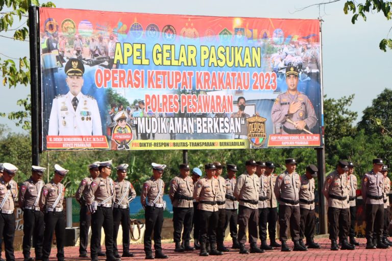 Gelar Apel, Polres Pesawaran Siap Amankan Arus Mudik 2023