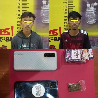 Kurungan Nyawa Dua Pria Bawa Ganja di Ringkus Polres Pesawaran