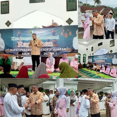 Cuaca Hujan Tak Surutkan Langkah Bupati Silaturahmi Ramadhan di Teluk Pandan