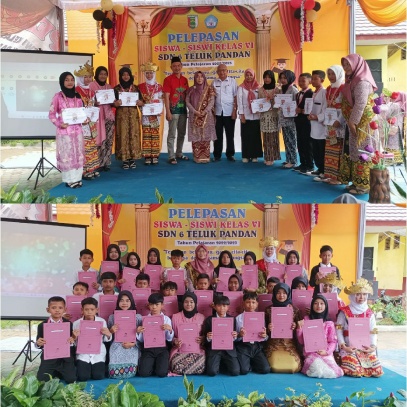 59 Murid Kelas VI SDN 6 Teluk Pandan Perpisahan, Kepsek: Ukir Prestasi, Carilah Ilmu Setinggi Mungkin