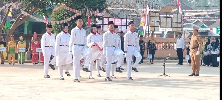 SDN 11 Geta Bersama Pemdes Sukabanjar dan Unsur Masyarakat Gelar Upacara HUT RI ke-78