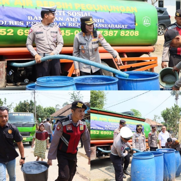 AKBP Maya Henny Hitijahubessy Berikan Bantuan Air Bersih kepada Masyarakat Terdampak Kekeringan