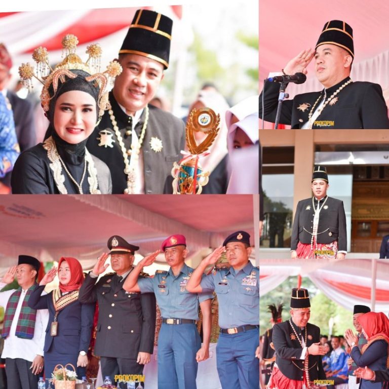 Peringati Hari Sumpah Pemuda, Bupati dan Ketua TP PKK Pesawaran Kenakan Busana Keraton