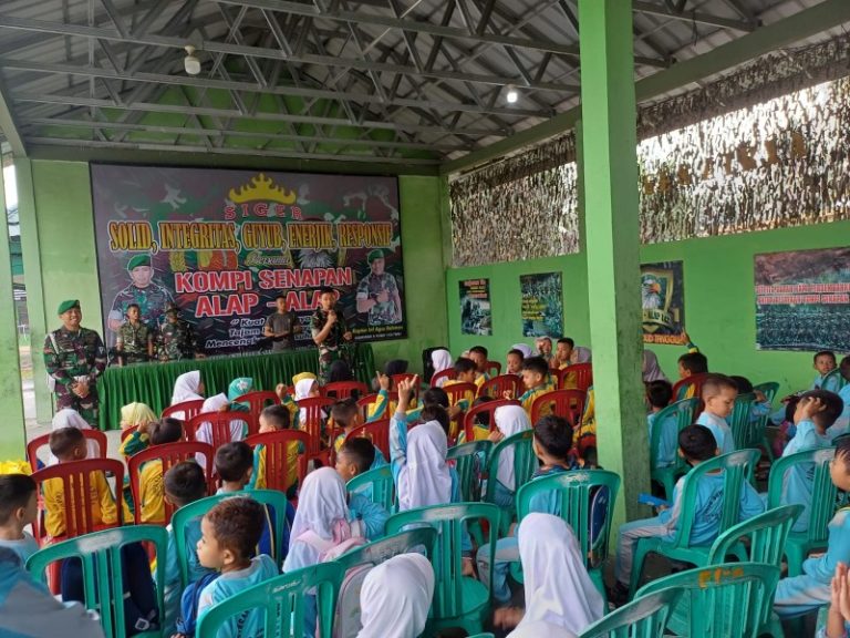 Bangkitkan Motivasi, Puluhan Siswa PAUD Kunjungi KIPAN A Yonif 143 TWEJ