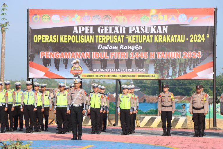 Jelang Arus Mudik Lebaran, Polres Pesawaran Gelar Upacara Operasi Ketupat Krakatau