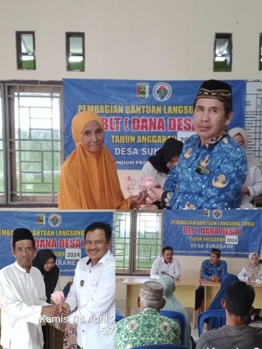 Pemdes Sukarame Punduh Pidada Bagikan BLT Kepada 23 KPM