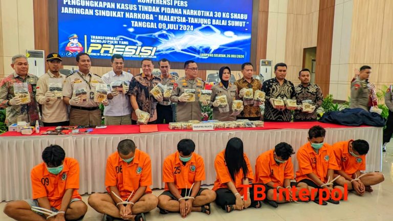 Polda Lampung Ringkus 7 Tersangka Sindikat Jaringan Narkoba Malaysia Medan,  30 Kg Sabu Disita