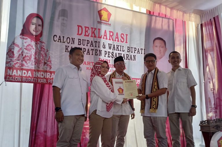 Partai Gerindra Serahkan Tugas Kepada Nanda Indira dan Antonius Sebagai Bacabup Pesawaran