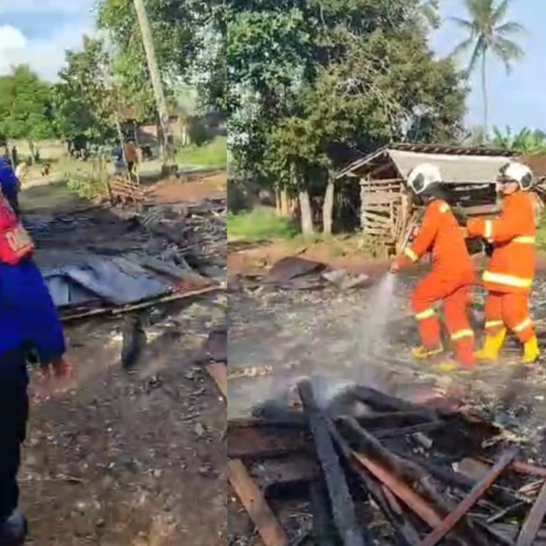 Pecah Ban, Damkar Pesawaran Kordinasi Dengan Damkar Bandar Lampung Padamkan Api