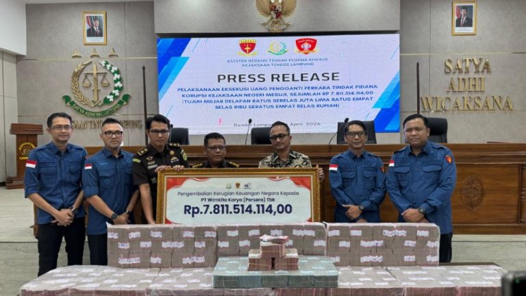 Kejaksaan Eksekusi Uang Pengganti Rp7,8 Miliar dalam Perkara Korupsi Tol Terpeka