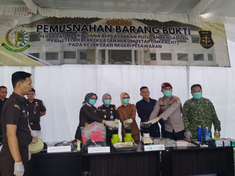 Kasus Narkoba Masih Tinggi di Pesawaran, Kejari Musnahkan Barang Bukti dari 47 Perkara